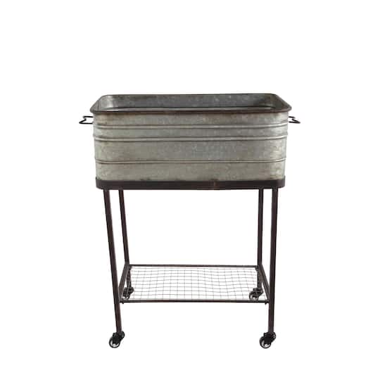 Hello Honey® 34" Metal Bucket & Planter on Stand with Casters